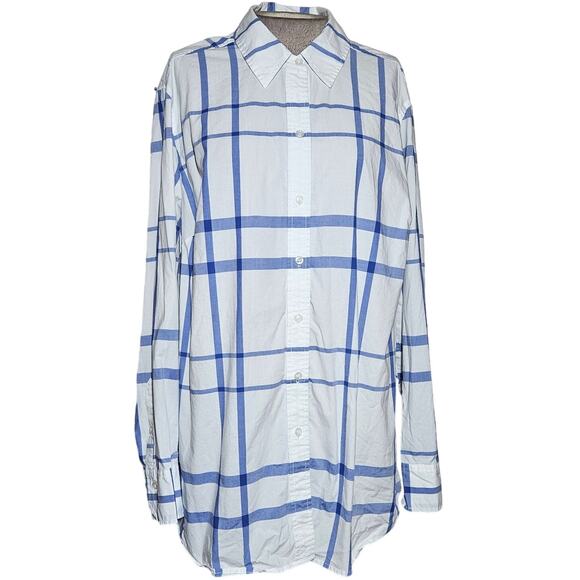 Lane Bryant Plaid Button Down Blouse Size 20 - Picture 1 of 4